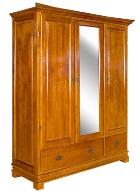 ARMOIRE TOKYO 4 PORTES 2 TIROIRS<br><small><b>EN BOIS MASSIF D'HEVEA</b></small>