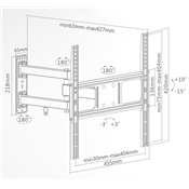 SUPPORT MURAL INCLINABLE ET ORIENTABLE POUR TV DE 32 A 55"
